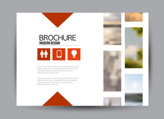 Flyer, brochure, billboard template design landscape orientation for business, education, school, presentation, website. Red color. Editable vector illustration.