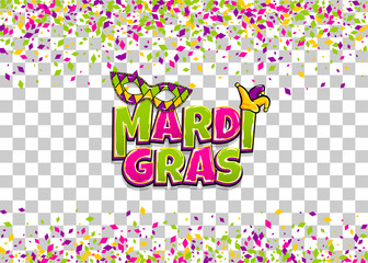 Mardi Gras colofred confetti background © Kapitosh