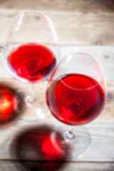 red wine in glasses
