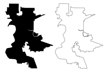 Sacramento City (United States cities, United States of America, usa city) map vector illustration, scribble sketch City of Sacramento map