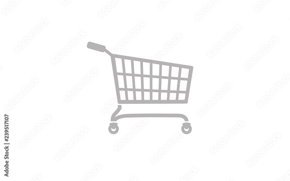 Wall mural flat vector image of a shopping cart