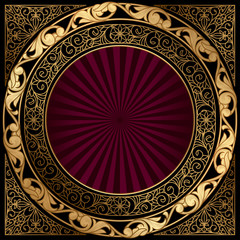 Golden ornate decorative vintage frame