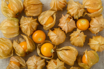 Golden berries background