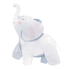 Fototapeta premium Ilustracja słoniątka akwarela