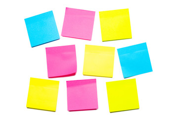 Colorful sticky notes isolated on white background