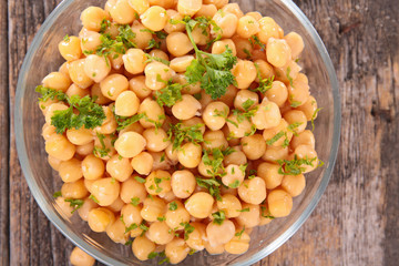 chickpea salad, top view