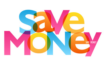 SAVE MONEY typography banner
