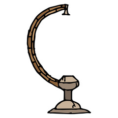 Vector illustration of a stand under the globe. Ancient stand for the globe. Hand drawn.