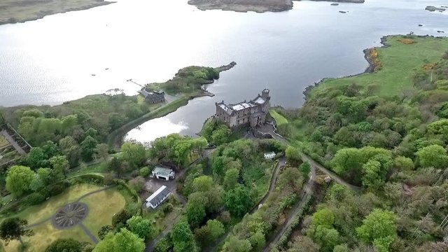 Aearial shot Landscape Loch Dunvegan Isle of Skye Scotland Great Britain