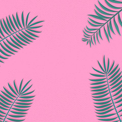 Fototapeta na wymiar Trendy and Simple palm leafs decoration frame vector illustration