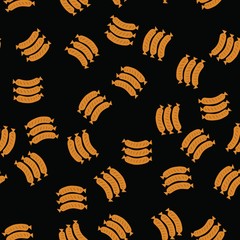 Seamless background of sausages