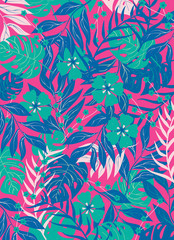 Tropical forest fern cover Vector Illustration