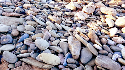 natural pebbles stone, gravel beach texture background.