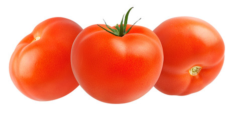 Fresh tomato isolated on white background with clipping path