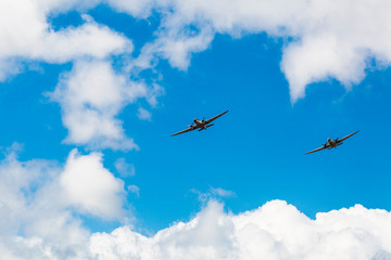 old war planes in the sky