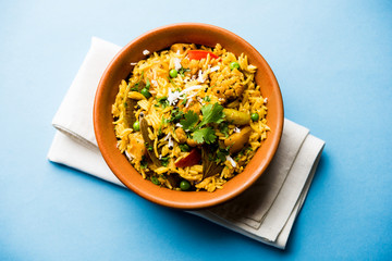 Masala Rice or masale bhat - is a spicy vegetable fried rice / biryani or Pulav usually made during wedding occassions in maharashtra, India