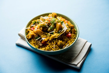 Masala Rice or masale bhat - is a spicy vegetable fried rice / biryani or Pulav usually made during wedding occassions in maharashtra, India