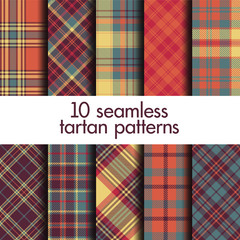 Set of seamless tartan patterns - 239525783