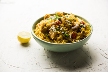 Masala Rice or masale bhat - is a spicy vegetable fried rice / biryani or Pulav usually made during wedding occassions in maharashtra, India