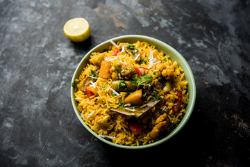 Masala Rice or masale bhat - is a spicy vegetable fried rice / biryani or Pulav usually made during wedding occassions in maharashtra, India