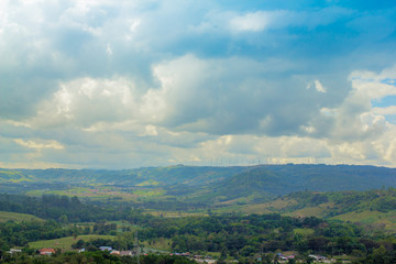 Fototapeta na wymiar Panorama landscape of green mountain