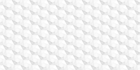Volume realistic vector hexagon seamless  pattern, light geometric tiles texture, design white background for you projects 