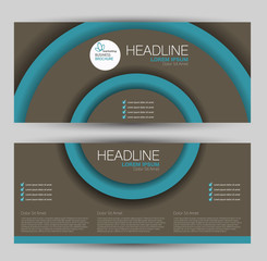 Banner for advertisement. Flyer design or web template set.. Vector illustration commercial promotion background. Brown and blue color.
