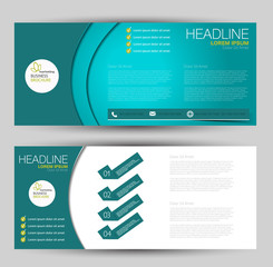 Banner for advertisement. Flyer design or web template set.. Vector illustration commercial promotion background. Green color.