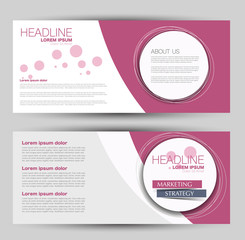 Banner for advertisement. Flyer design or web template set. Vector illustration commercial promotion background. Red color.