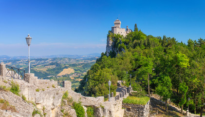 Fototapeta na wymiar The Cesta tower of San Marino