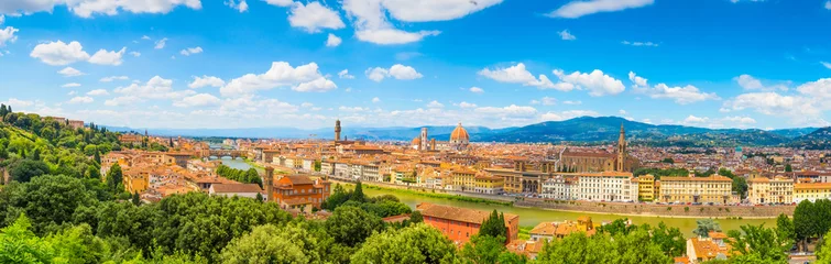 Schilderijen op glas Panoramisch landschap van Florence © alexugalek