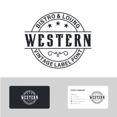 Vintage Country Emblem Typography for Western Bar/Restaurant Logo design inspiration - Vector