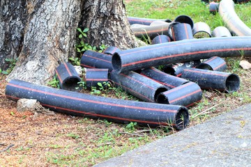 Old water pipe on park