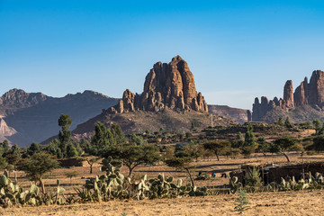 Fototapeta na wymiar Äthiopien - Fahrt von Abraha Asbaha nach Gheralta