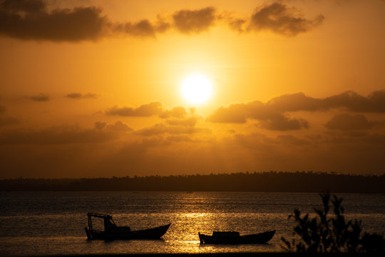 sunset on sea