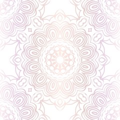 Color Seamless Lace Pattern With Abstract Geometric Flower. Stylish Fashion Design Background For Invitation Card. Illustration.