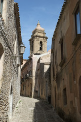 Naklejka premium A street in the center of Erice, Italy