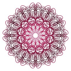Pattern of mandala. Vector illustration. Modern Decorative floral color mandala. Decorative Cicle ornament. Floral design.