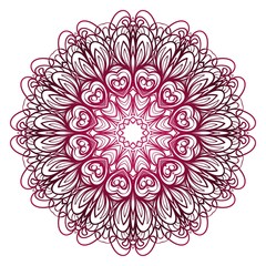 Pattern of mandala. Vector illustration. Modern Decorative floral color mandala. Decorative Cicle ornament. Floral design.