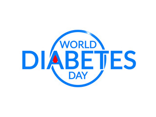World Diabetes Day Banner with Blue Circle and Blood Drop