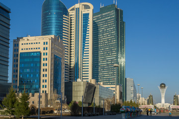 Fototapeta na wymiar View of city skyline Astana, Kazakhstan 