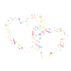 Memphis style geometric confetti vector 