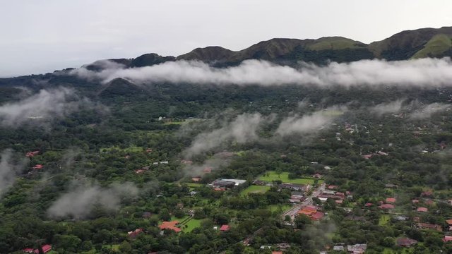 Aerial view over homes in El Valle De Anton, Panama