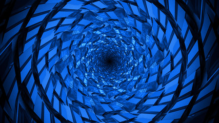 Modern blue vortex tunnel background with texture