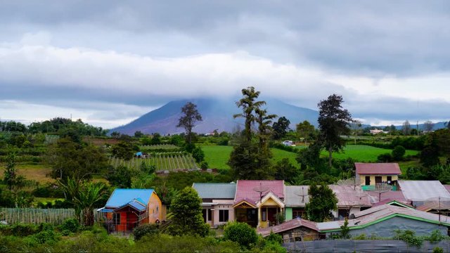 Cinemagraph of Clouds above Sinabung Volcano, North Sumatra, Indonesia