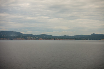 The island of ibiza seen from the sea