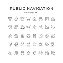 Set line icons of public navigation