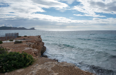 The coast in cala sa caleta of Ibiza, baleares