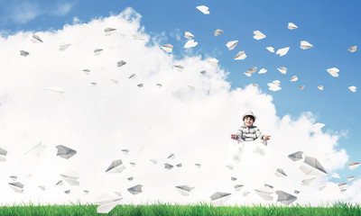 Young boy keeping mind conscious.