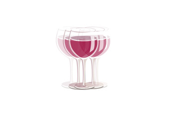 Vector image of blurred wine glasses